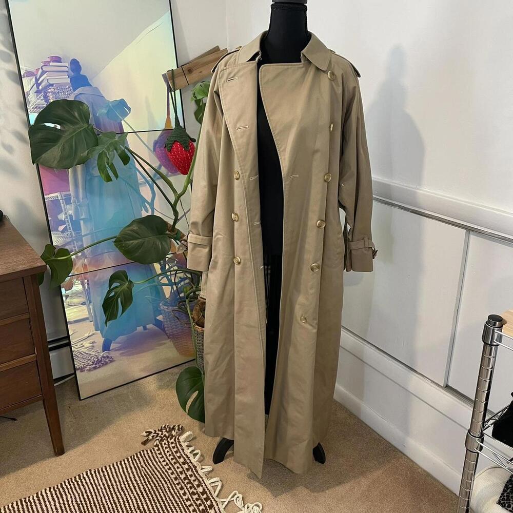 vintage 1980s Burberry trench coat nova check - Picture 2 of 8